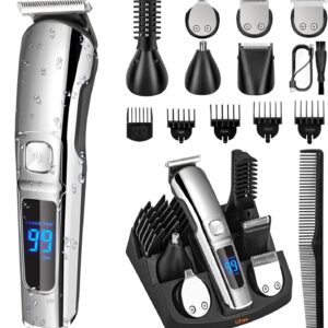 valentines gift for him, ufree beard trimmer for men, waterproof electric razor for nose, body, face & mustache, cordless hair clippers shavers grooming kit