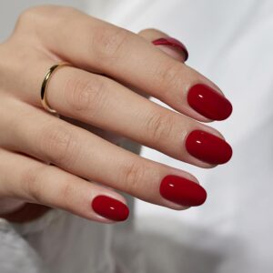 valentines red press on nails short oval nails fake nail with nail glue